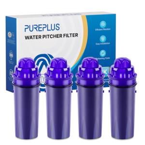 PUREPLUS CRF950Z Pitcher Water Filter Replacement for Pur PPF900Z, PPF951K, PPT700W, CR-1100C, DS-1800Z, CR-6000C, PPT711W, PPT711, PPT710W, PPT111W, PPT111R Pitchers and Dispensers, 4PACK