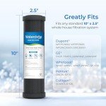 Waterdrop 2.5" x 10" Whole House CTO Carbon Water Filter Cartridge, 1 Micron Carbon Sediment Water Filter Replacement for DuPont® WFPFC8002, Culligan® D-10A, CBC-10, GE® FXWTC, GXWH20T, Pack of 4