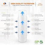 Aquaboon Whole House Sediment Filter - 1 Micron Water Filter 10 x 2.5 | Well Water Filter Replacement Compatible with AP110, WHKF-GD05, 6 Pack