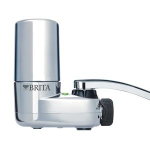 Brita Faucet Mount System, Water Faucet Filtration System with Filter Change Reminder, Reduces 99% of Lead, Made Without BPA, Fits Standard Faucets Only, Elite, Chrome, Includes 1 Replacement Filter