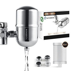 πͺππ‘ππ¦π’π Faucet Filter Reduce Heavy Metals 99.6% Lead, Increase Water pH & Taste NSF/ANSI 42&53, 304 Stainless-Steel 220-Gallon 0.1Β΅m Remineralize Water 5-in-1 Function WS-FM001-5in1