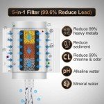 𝗪𝗜𝗡𝗚𝗦𝗢𝗟 Faucet Filter Reduce Heavy Metals 99.6% Lead, Increase Water pH & Taste NSF/ANSI 42&53, 304 Stainless-Steel 220-Gallon 0.1µm Remineralize Water 5-in-1 Function WS-FM001-5in1
