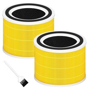 Core 300 Pet Care Replacement Filter for LEVOIT Core 300 and Core 300S Air Purifier, 3-in-1 H13 True HEPA Filter Replacement, Compared to Part # Core 300-RF-PA, 2 Pack, Yellow