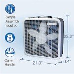 Lasko Air Flex Steel Portable Home Office 3 Speed Air Purifier Machine Box Room Fan with Manual Ergonomic Control Knob and 6 Foot Cord, White (2 Pack)