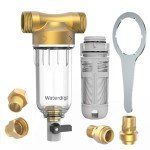 Waterdrop Spin Down Sediment Filter, Backwash Whole House Water Filter System for Well Water, 40-50 Micron, 1" MNPT + 3/4" FNPT + 3/4"MNPT, Traps Sand, BPA Free, WD-RPFK
