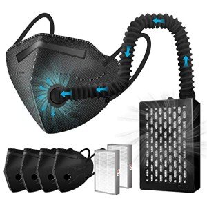 Electric Wearable Air Purifier Maskes,Air Supply,With HEPA Filter,for Dust Work,Painting, Machine Polishing, Welding