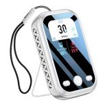 CEKKIENA [3-in-1] Carbon Monoxide Detector Portable Mini Air Quality Monitor Lanyard & Kickstand Smoke Alarm CO Meter Temperature Humidity Sensor Built-in 1000mAh Battery Indoor/Outdoor (Grey) D6