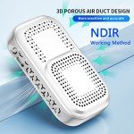 CEKKIENA [3-in-1] Carbon Monoxide Detector Portable Mini Air Quality Monitor Lanyard & Kickstand Smoke Alarm CO Meter Temperature Humidity Sensor Built-in 1000mAh Battery Indoor/Outdoor (Grey) D6