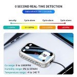 CEKKIENA [3-in-1] Carbon Monoxide Detector Portable Mini Air Quality Monitor Lanyard & Kickstand Smoke Alarm CO Meter Temperature Humidity Sensor Built-in 1000mAh Battery Indoor/Outdoor (Grey) D6