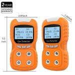 XLA Alert Portable Gas Detector, Gas Clip 4 Gas Monitor Meter Tester Analyzer, Rechargeable LCD Display Sound Light Shock Air Quality Tester, 2 Year Detector…