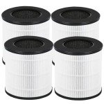 CHAMONNY B-D02U Filter Replacement, Compatible with VEWIOR B-D02U Air Purifier and MOO-KA B-D02L and KOIOS B-D02L Air Purifier, 3-in-1 H13 True HEPA Filter and Activated Carbon Filter, 4Pack