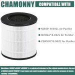 CHAMONNY B-D02U Filter Replacement, Compatible with VEWIOR B-D02U Air Purifier and MOO-KA B-D02L and KOIOS B-D02L Air Purifier, 3-in-1 H13 True HEPA Filter and Activated Carbon Filter, 4Pack