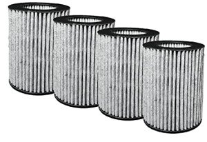 Nispira 2-in-1 AM-1A HEPA with Activated Carbon Filter Replacement For The Three Musketeers III M Mini Portable Air Purifier for Car Desktop, 4 Packs