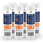 Aquaboon 5 Micron 10 x 2.5 Grooved Sediment Water Filter Replacement for Whole House Filter Cartridge Compatible with AP110, WHKF-GD05, CFS110, 6-Pack