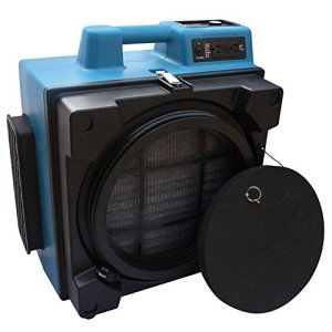 XPOWER X-3400A Professional 3 Stage Filtration HEPA Purifier System, Negative Air Machine, Airbourne Cleaner, Scrubber with Power Outlets for Water Damage Restoration, Home, Commercial Use, Blue