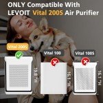 Vital 200S Replacement Filter for LEVOIT Vital 200S Vital 200S-P Air Purifier, H13 True HEPA and High-Efficiency Activated Carbon Filter, Vital 200S-RF, LRF-V201-WUS, 2 Pack, White