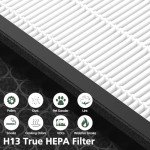 Vital 200S Replacement Filter for LEVOIT Vital 200S Vital 200S-P Air Purifier, H13 True HEPA and High-Efficiency Activated Carbon Filter, Vital 200S-RF, LRF-V201-WUS, 2 Pack, White