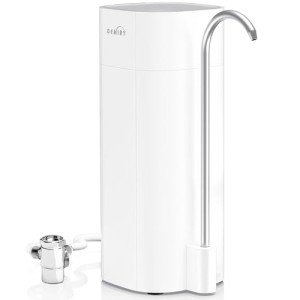 OEMIRY Countertop Water Filtration System, NSF/ANSI 42&372 Certified, 8000 Gallons Alkaline Water Filter, Reduces 99.99% Lead, Chlorine, Heavy Metals, Bad Taste & Odor OM-CF02(1 Filter Included)