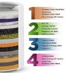 Filtered Shower Head High Pressure Shower Filter Hard Water Filter Remove Chlorine Fluoride Harmful Substances Coconut Shell Activated Carbon Reduce Heavy Metals Other Sediments Vitamin C Aqua Earth