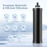 OEMIRY 3.25G Gravity Water Filter System, NSF/ANSI 42&372 Standard, 304 Stainless Steel Countertop System with 3 Carbon Filters and Stand, Reduce 99% Chlorine and Lead