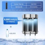 OEMIRY 3.25G Gravity Water Filter System, NSF/ANSI 42&372 Standard, 304 Stainless Steel Countertop System with 3 Carbon Filters and Stand, Reduce 99% Chlorine and Lead