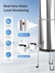 Cobectal Gravity-fed Water Filter System, 2.25G Countertop Water Filter System with Black Elements & Fluoride, 304 Stainless Steel Water System with Water Level Window, Anti-Slip Stand & Water Spigot