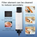 FACHIOO Gravity-fed Water Filter System, 2.25 Gallon Stainless Steel Countertop System with 2 Ceramics Filters Washable Filters, Metal Water Level Spigot and Stand,Reduce up to 99% Chlorine
