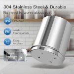 FACHIOO 2.25G Gravity Water Filter System, 304 Stainless Steel Countertop System with 2 Ceramic Filters and Stainless Steel Spigot, Reduce Chlorine, for Home, Camping, RVing, Off-Grid, Emergencies