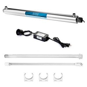 UV Water Filter Whole House Purifier System 55W Ultraviolet Light Lamp, 110V, 12GPM Flow Rate, 3/4 inch NPT Inlet Outlet Purification by Bluonics