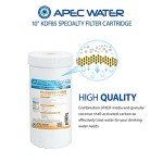 APEC Water Systems FI-KDF85-10BB US Made Iron and Hydrogen Sulfide Reduction Replacement Water Filter, 4.5"x10"