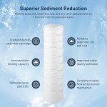 Whole House Water Filter Cartridge Replacement for Well Water, 5 Micron Water Filter 10" x 2.5" String Wound Sediment Water Filter Compatible with AP110, WFPFC4002, CFS110 & 10 inch RO Unit - 6 Pack