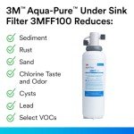 3M Aqua-Pure Under Sink Full Flow Drinking Water Filter System 3MFF100, Sanitary Quick Change, Reduces Particulates, Chlorine Taste and Odor, Cysts, Lead, Select VOCs