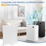 3 Pack E-300L Replacement Filter Compatible with MOOKA and MOOKA FAMILY E-300L Air Purifier for Large Room, H13 True HEPA Filter