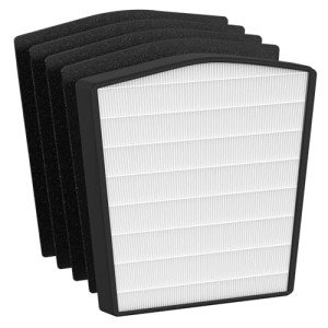Roninby True HEPA Filter Replacement Compatible with LivePure Bali Series LP550TH, LP550THP Multi-Room Whole House Air Cleaner Purifier, Part Number LP550THP, 1 x HEPA Filter & 4 x Carbon Filter