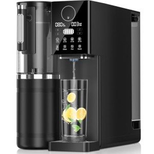 Reverse Osmosis Water Filter Countertop, 8-Stage RO Filtration System, Portable Water Purifier for Kitchen, Office, RV, No Installation, Black