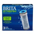 Brita Stream Pitcher Water Filter for Pitchers and Dispensers, BPA-Free, Replaces 1,800 Plastic Water Bottles a Year, Lasts Two Months or 40 Gallons, Includes 3 Filters