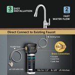 Frizzlife FK99 Under Sink Water Filter System, NSF/ANSI 53&42 Certified, Remove 99.99% Chlorine, Lead, Bad Taste&Odor, Direct Connect, 0.5 Micron, Under Counter Drinking Water Filter