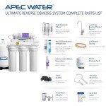 APEC Water Systems Top Tier Supreme Certified Alkaline Mineral pH+ High Flow 90 GPD 6-Stage Ultra Safe Reverse Osmosis Drinking Water Filter System (Ultimate RO-PH90)