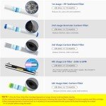 Geekpure 5 Stage Whole House Water Filter System with 2.5 x 20 5 Micron PP Sediment + Carbon Filters and 6 GPM UV