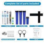 Geekpure 5 Stage Whole House Water Filter System with 2.5 x 20 5 Micron PP Sediment + Carbon Filters and 6 GPM UV