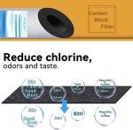 Geekpure 5 Stage Whole House Water Filter System with 2.5 x 20 5 Micron PP Sediment + Carbon Filters and 6 GPM UV