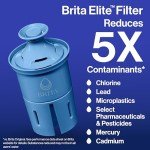 Brita Elite Water Filter Replacements for Pitchers and Dispensers, BPA-Free, Reduces 99% of Lead, Lasts Six Months or 120 Gallons, Includes 2 Pitcher Replacement Filters