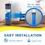 EXCELPURE 1 Micron 10" x 2.5" Whole House CTO Carbon Water Filter Cartridge Replacement for Home Countertop System, Dupont WFPFC8002, WFPFC9001, FXWTC, SCWH-5, WHEF-WHWC, WHCF-WHWC, CTO10, T01, 4PACK