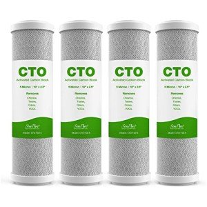 SimPure 5 Micron 10" x 2.5" Whole House Carbon Sediment Water Filter Cartridge Replacement for Home Under-Sink & Countertop Filtration System