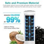 SimPure 5 Micron 10" x 2.5" Whole House Carbon Sediment Water Filter Cartridge Replacement for Home Under-Sink & Countertop Filtration System