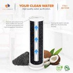 Aquaboon 5 Micron 10 x 2.5 House Water Filters Cartridges, Set of 12 | Sediment & Carbon Filter Replacements Compatible with WHKF-WHWC, P5, WHKF-GD05