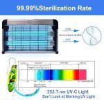 BAIMNOCM UV Light with Ozone 72 Watts (2x36W), UVC Lamp w/Remote Control, Odor and Mold Removal, Ultraviolet Light for Kitchen/Basement/Bathroom Black