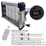 BAIMNOCM UV Light with Ozone 72 Watts (2x36W), UVC Lamp w/Remote Control, Odor and Mold Removal, Ultraviolet Light for Kitchen/Basement/Bathroom Black