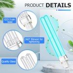 Qualirey 2 Pcs 9W UV Light Bulb Compatible with D200 Air Purifier, Air Purifier Whole House UV Light for R18, R18D R2000 Induct Air Purifier, UVC G23 2 Pin Base HVAC UV Light Bulb Replacement