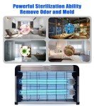 BAIMNOCM UV Light with Ozone 72 Watts (2x36W), UVC Lamp w/Remote Control, Odor and Mold Removal, Ultraviolet Light for Kitchen/Basement/Bathroom Black